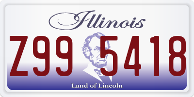 IL license plate Z995418