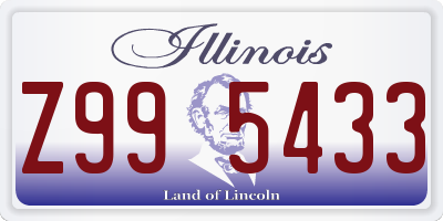 IL license plate Z995433