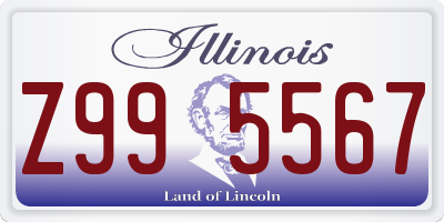 IL license plate Z995567