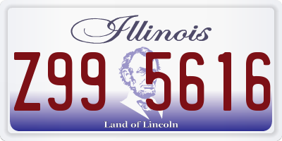 IL license plate Z995616