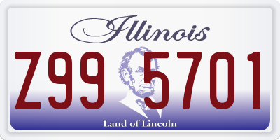 IL license plate Z995701