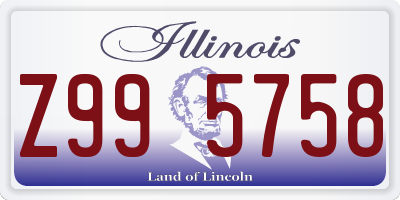 IL license plate Z995758