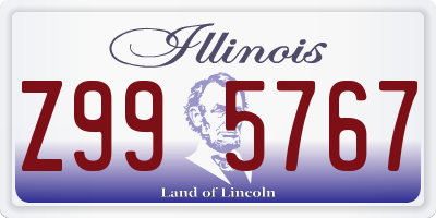 IL license plate Z995767