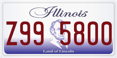 IL license plate Z995800