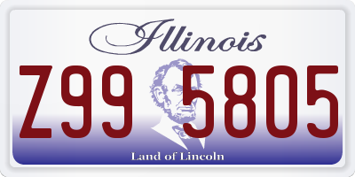 IL license plate Z995805