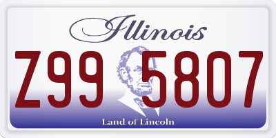 IL license plate Z995807