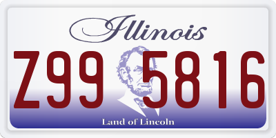 IL license plate Z995816