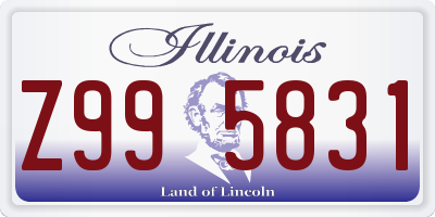 IL license plate Z995831