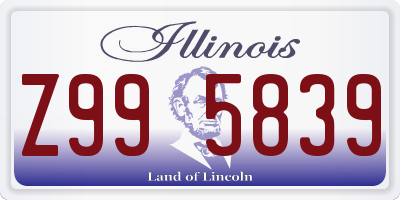 IL license plate Z995839