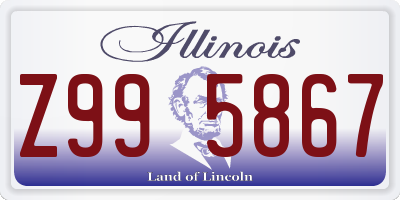 IL license plate Z995867