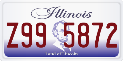 IL license plate Z995872