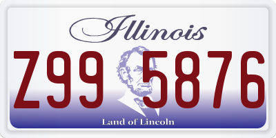IL license plate Z995876