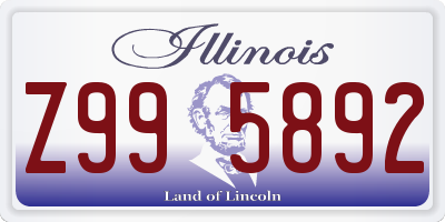 IL license plate Z995892