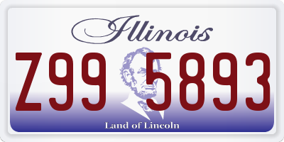 IL license plate Z995893