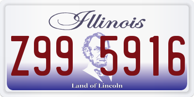 IL license plate Z995916