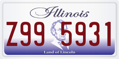 IL license plate Z995931