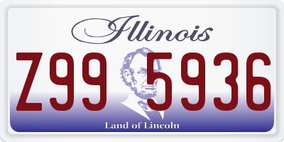 IL license plate Z995936