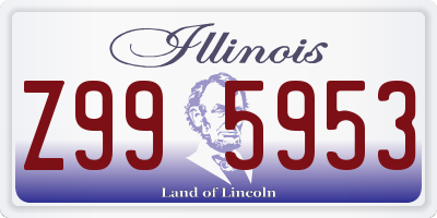 IL license plate Z995953