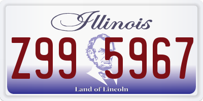 IL license plate Z995967