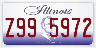 IL license plate Z995972