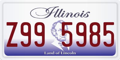 IL license plate Z995985