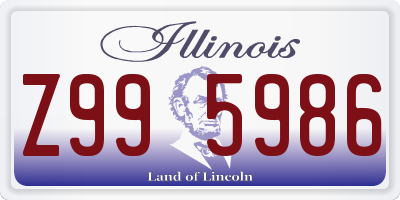 IL license plate Z995986