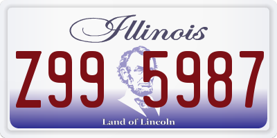 IL license plate Z995987