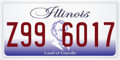 IL license plate Z996017