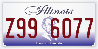IL license plate Z996077