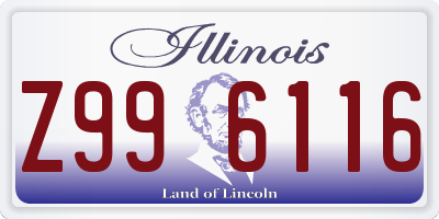 IL license plate Z996116