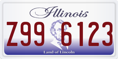 IL license plate Z996123