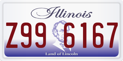 IL license plate Z996167