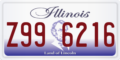 IL license plate Z996216