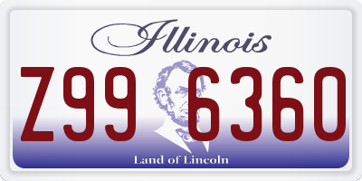 IL license plate Z996360