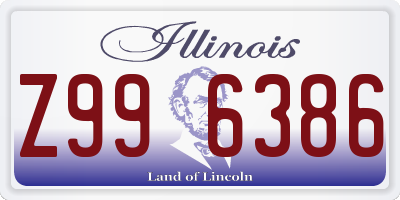 IL license plate Z996386