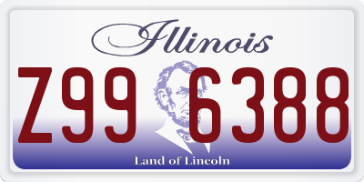 IL license plate Z996388