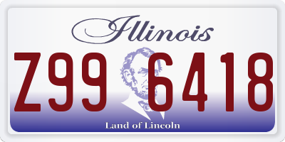 IL license plate Z996418