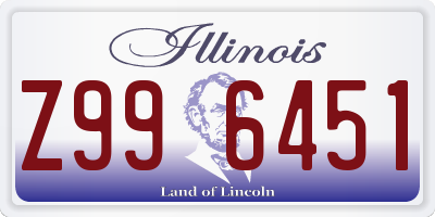 IL license plate Z996451