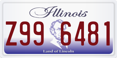IL license plate Z996481