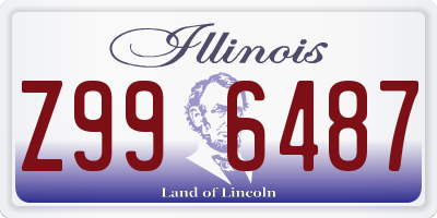 IL license plate Z996487