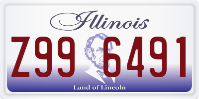 IL license plate Z996491