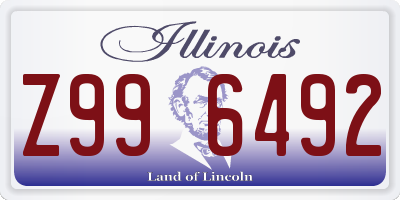 IL license plate Z996492