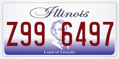 IL license plate Z996497