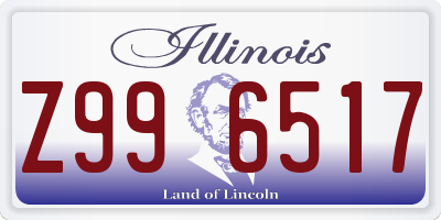 IL license plate Z996517