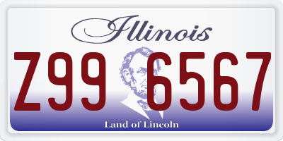 IL license plate Z996567