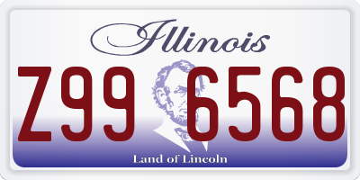 IL license plate Z996568