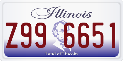 IL license plate Z996651