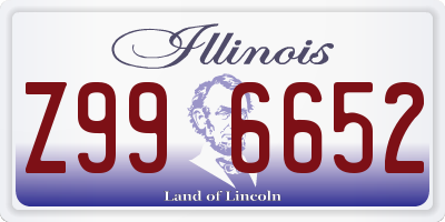 IL license plate Z996652