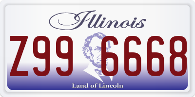 IL license plate Z996668