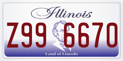 IL license plate Z996670